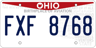 OH license plate FXF8768