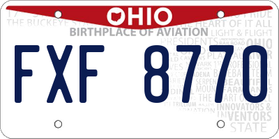 OH license plate FXF8770