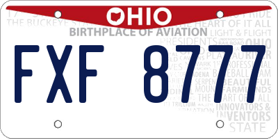 OH license plate FXF8777