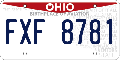 OH license plate FXF8781