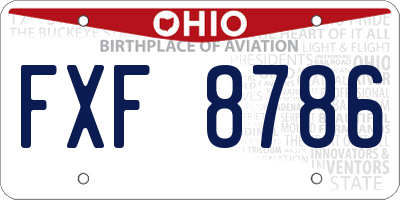 OH license plate FXF8786