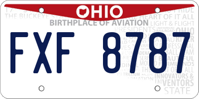 OH license plate FXF8787