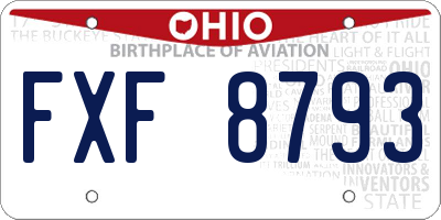OH license plate FXF8793