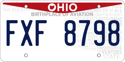 OH license plate FXF8798