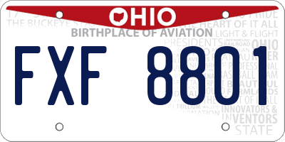 OH license plate FXF8801