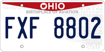 OH license plate FXF8802