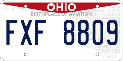 OH license plate FXF8809