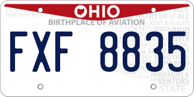 OH license plate FXF8835