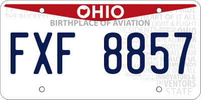 OH license plate FXF8857