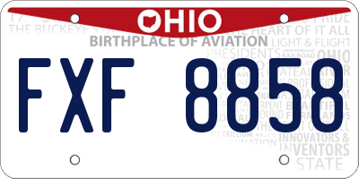 OH license plate FXF8858