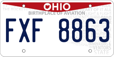 OH license plate FXF8863