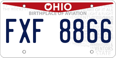 OH license plate FXF8866