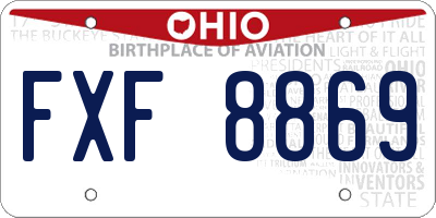 OH license plate FXF8869