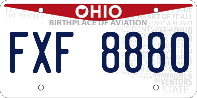 OH license plate FXF8880