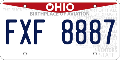 OH license plate FXF8887