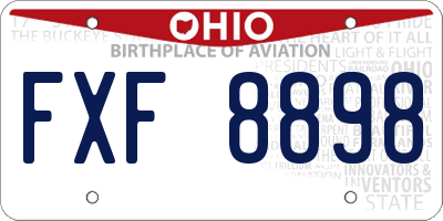 OH license plate FXF8898