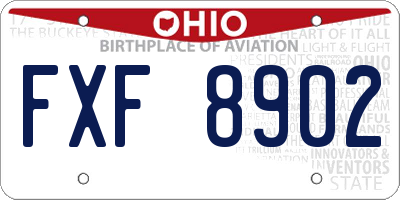 OH license plate FXF8902
