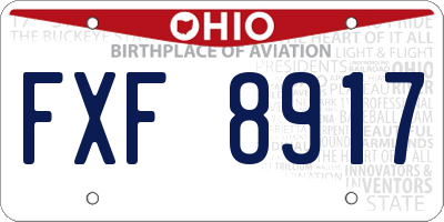 OH license plate FXF8917