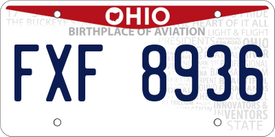 OH license plate FXF8936