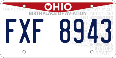 OH license plate FXF8943