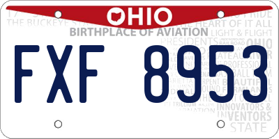 OH license plate FXF8953
