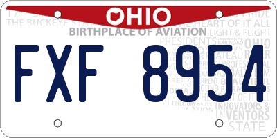 OH license plate FXF8954