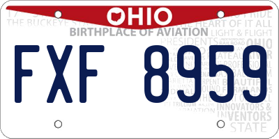 OH license plate FXF8959