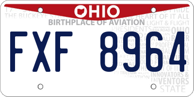 OH license plate FXF8964