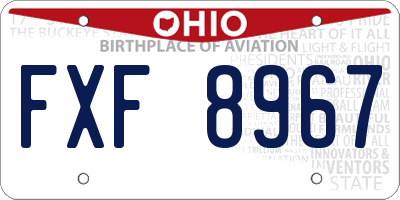 OH license plate FXF8967