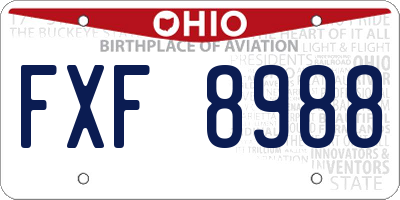 OH license plate FXF8988