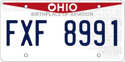 OH license plate FXF8991