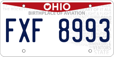 OH license plate FXF8993