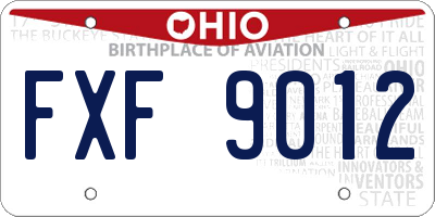 OH license plate FXF9012