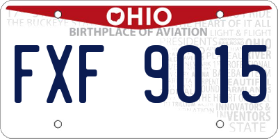 OH license plate FXF9015