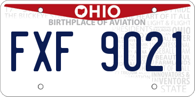OH license plate FXF9021