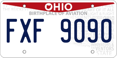 OH license plate FXF9090