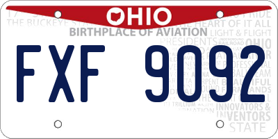 OH license plate FXF9092