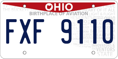 OH license plate FXF9110