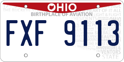 OH license plate FXF9113