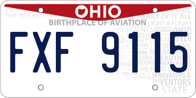 OH license plate FXF9115