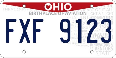 OH license plate FXF9123