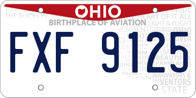 OH license plate FXF9125