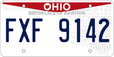 OH license plate FXF9142