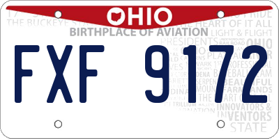 OH license plate FXF9172