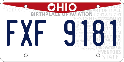 OH license plate FXF9181