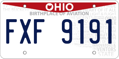 OH license plate FXF9191