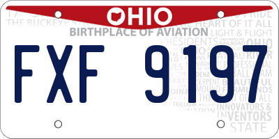 OH license plate FXF9197