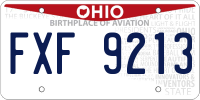 OH license plate FXF9213