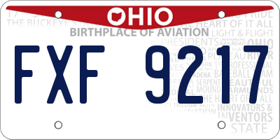 OH license plate FXF9217