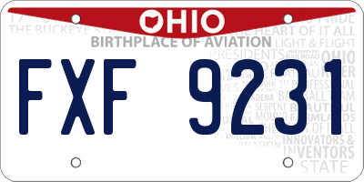 OH license plate FXF9231